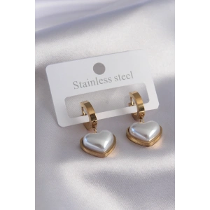 Erb 316L Çelik Gold Renk Kalp Model Kadın Küpe