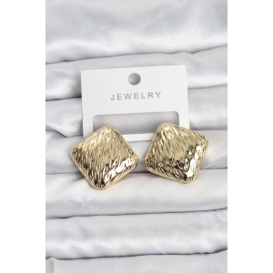 Erb 316L Çelik Gold Renk Kare Vintage Kadın Küpe