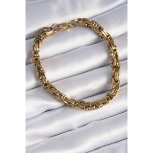 Erb 316L Çelik Gold Renk Kral Zincir Model Erkek Bileklik