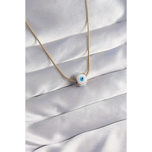 Erb 316L Çelik Gold Renk Mineli Nazar Model Kolye