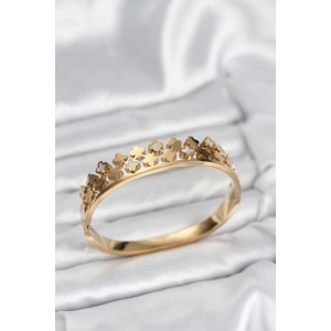 Erb 316L Çelik Gold Renk Minimal Yoncalı Kadın Kelepçe Bileklik