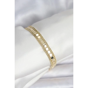 Erb 316L Çelik Gold Renk Pullu Zincir Model Kadın Bileklik