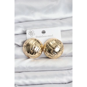 Erb 316L Çelik Gold Renk Vintage Kadın Küpe