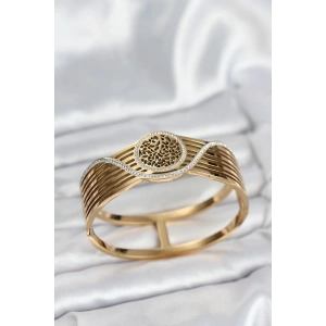 Erb 316L Çelik Gold Renk Yaşam Ağacı Modelli Kadın Kelepçe Bileklik