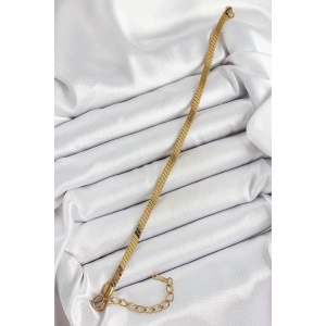 Erb 316L Çelik Gold Renk Yassı Zincir Model Kadın Bileklik