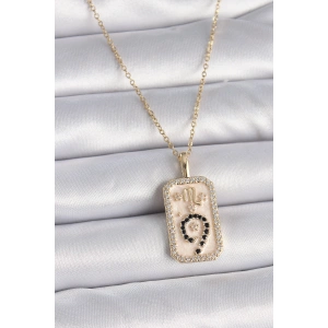 Erb 316L Çelik Gold Renk Zincir Akrep Burcu Zirkon Taşlı Kadın Kolye