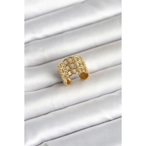 Erb 316L Çelik Gold Renk Zincir Model Kadın Yüzük