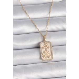 Erb 316L Çelik Gold Renk Zincir Yengeç Burcu Zirkon Taşlı Kadın Kolye