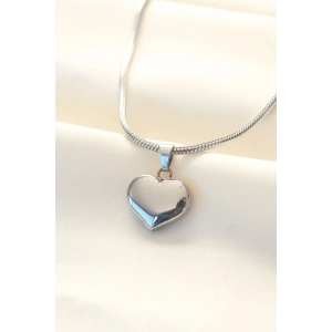Erb 316L Çelik Gümüş Renk Kalp Kolye