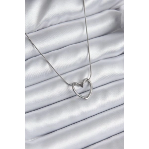 Erb 316L Çelik Gümüş Renk Kalp Model Kadın Kolye