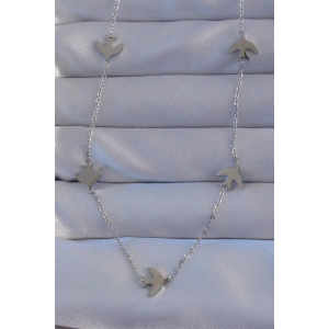 Erb 316L Çelik Gümüş Renk Kuş Model Kolye