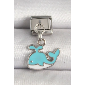 Erb 316L Çelik Gümüş Renk Mavi Balina Model Nomination Charm