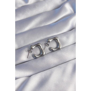 Erb 316L Çelik Gümüş Renk Minimal Bubble Küpe