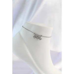 Erb 316L Çelik Gümüş Renk Minimal Kelebek Tasarımlı Halhal