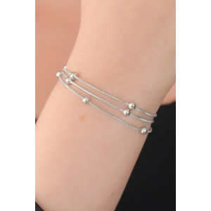 Erb 316L Çelik Gümüş Renk Minimal Top Figür Kadın Bileklik