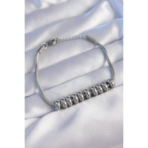 Erb 316L Çelik Gümüş Renk Oval Figürlü Bileklik