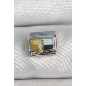 Erb 316L Çelik Gümüş Renk Renkli Portre Model Nomination Charm