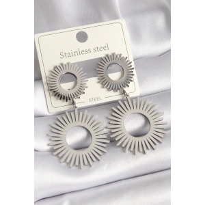 Erb 316L Çelik Gümüş Renk Sallantı Güneş Model Kadın Küpe