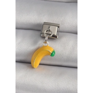 Erb 316L Çelik Gümüş Renk Sallantı Muz Model Nomination Charm