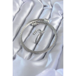 Erb 316L Çelik Gümüş Renk Sarmal Model Erkek Bileklik Yüzük Kombini