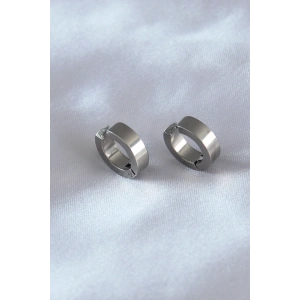 Erb 316L Çelik Gümüş Renk Sıkıştırmalı Erkek Küpe