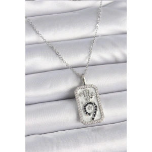 Erb 316L Çelik Gümüş Renk Zincir Akrep Burcu Zirkon Taşlı Kadın Kolye