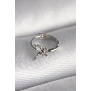 Erb 316L Çelik Gümüş Renk Zirkon Taşlı Kelebek Model Tragus Piercing