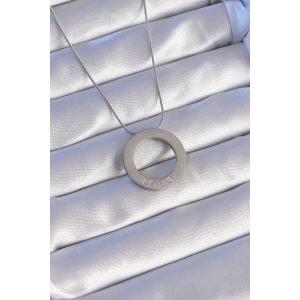 Erb 316L Çelik Gümüş Renk Zirkon Taşlı Model Kolye