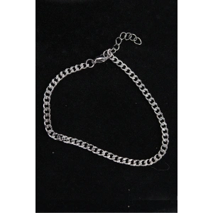 Erb 316L Çelik İnce Klasik Model Gümüş Renk Erkek Bileklik