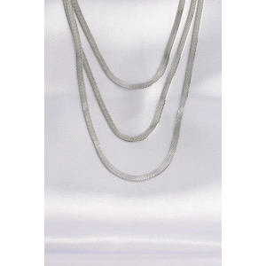 Erb 316L Çelik İtalyan Zincir Gümüş Renk Çoklu Kolye