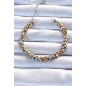 Erb 316L Çelik Karışık Renkli İç İçi Geçmeli Bombeli Bileklik