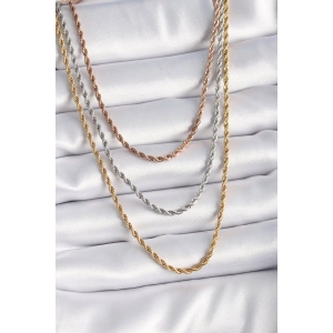 Erb 316L Çelik Mix Renk Burgu Zincir Model Kadın Kolye