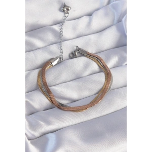 Erb 316L Çelik Renkli İtalyan Zincir Model Çoklu Bileklik