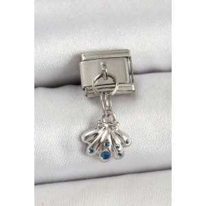 Erb 316L Çelik Sallantılı Fiyonklu Buket Model Gümüş Renk Nomination Charm