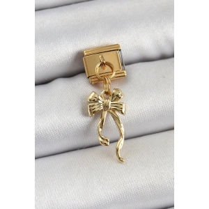 Erb 316L Çelik Sallantılı Uzun Fiyonk Model Gold Renk Nomination Charm