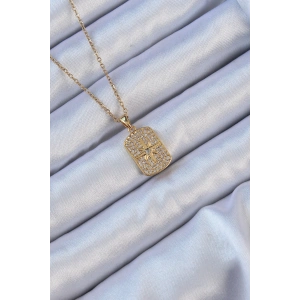 Erb 316L Çelik Zincir Altın Renk Zirkon Taşlı Kutup Yıldızlı Vintage Kolye