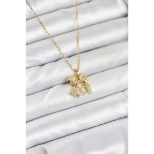 Erb 316L Çelik Zincir Gold Renk Erkek Kız Model Kadın Kolye