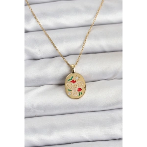 Erb 316L Çelik Zincir Gold Renk Fil Figürlü Kadın Kolye