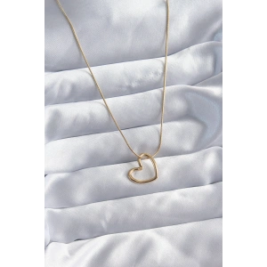 Erb 316L Çelik Zincir Gold Renk Kalp Model Kadın Kolye