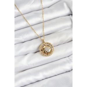 Erb 316L Çelik Zincir Gold Renk Kutup Yıldızı Model Kadın Kolye