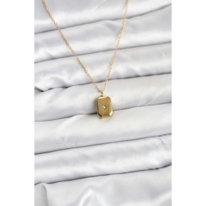 Erb 316L Çelik Zincir Gold Renk Minimal Kutup Yıldızı Model Kadın Kolye