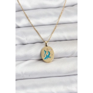 Erb 316L Çelik Zincir Gold Renk Shark Figür Kadın Kolye