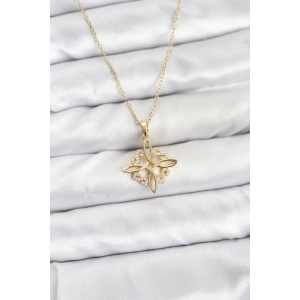 Erb 316L Çelik Zincir Gold Renk Sonsuzluk Model Zirkon Taşlı Kadın Kolye