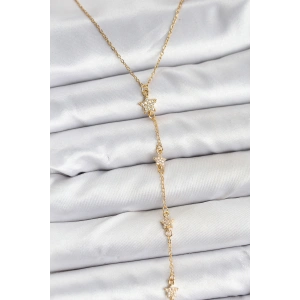 Erb 316L Çelik Zincir Gold Renkli Yıldız Model Kadın Y Kolye