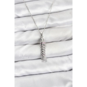 Erb 316L Çelik Zincir Gümüş Renk Balık Model Zirkon Taşlı Kadın Kolye