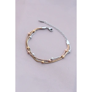 Erb 316L Kararmaz Çelik Gümüş Renk Top Zincirli Kadın Bileklik