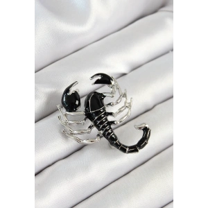 Erb 3D Siyah Akrep Figürlü Gümüş Renk Kadın Broş