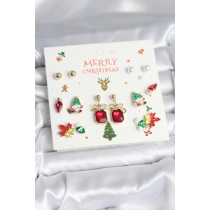 Erb 8 Çift Yılbaşı Temalı Kadın Küpe