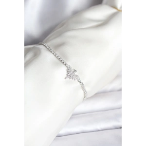 Erb Anka Kuşu Model Zirkon Taşlı Gümüş Renk Pirinç Su Yolu Kadın Bileklik