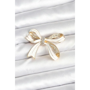 Erb Beyaz Renk Fiyonk Model Broş